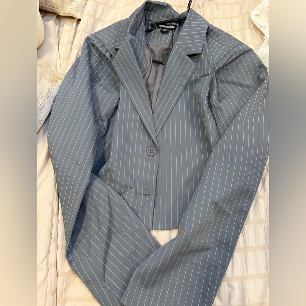 REVOLVE Blue Pinstripe Blazer
